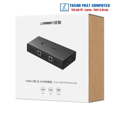 Bộ chuyển đổi 2 máy tính 1 màn hình HDMI - Auto 2 USB KVM Switch Ugreen 50744