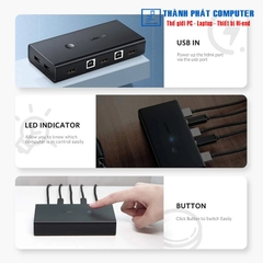 Bộ chuyển đổi 2 máy tính 1 màn hình HDMI - Auto 2 USB KVM Switch Ugreen 50744