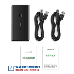 Bộ chuyển đổi 2 máy tính 1 màn hình HDMI - Auto 2 USB KVM Switch Ugreen 50744