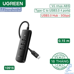 Hub chuyển đổi USB Type-C ra 4 cổng USB 3.0 Ugreen 10916