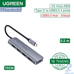 Hub chia USB Type-C ra 4 cổng USB 3.0 có nguồn Ugreen 70336