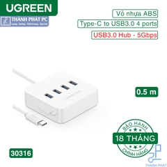 HUb USB Type C ra 4 cổng USB 3.0 Ugreen 30316