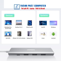Hub Type-C 5 trong 1 Revodok HDMI USB3.0 PD Ugreen 35580