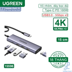Hub Type-C 5 trong 1 HDMI USB3.0 PD Ugreen 15596