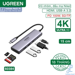 Hub Type-C 5 in 1 HDMI USB 3.0 SD/TF PD Ugreen 60384
