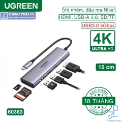 Hub Type-C 6 in 1 HDMI/ USB 3.0/ SD/TF Ugreen 60383