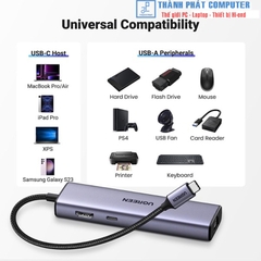Hub Type-C 6 in 1 HDMI USB 3.0 Lan 1Gbps PD Ugreen 15598