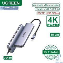 Hub Type-C 6 in 1 HDMI/USB 3.0/SD/TF Ugreen 70410