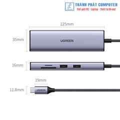 Hub Type-C to HDMI USB 3.0/ SD/TF/Lan Gigabit Ugreen 20954