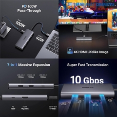 Hub Type-C 7 in 1 HDMI USB3.2 SD/TF  PD Ugreen 15531