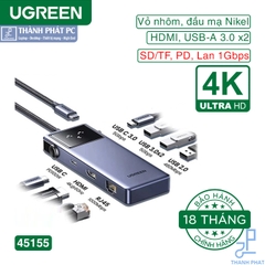 Hub Type-C Robogan 7 in 1 HDMI USB Lan 1Gbps PD Ugreen 45155