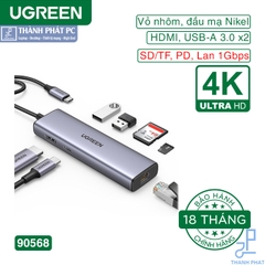 Hub Type-C 7 in 1 HDMI USB3.0 SD/TF PD Ugreen 90568