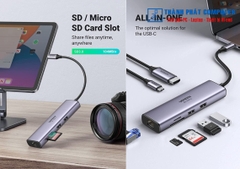 Hub Type-C 7 in 1 HDMI/USB/LAN Gigabit/PD 100W/SD/TF Ugreen 60515