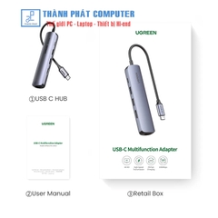 Hub Type-C 5 in 1 HDMI/ USB 3.0/ Lan Gigabit/ PD Ugreen 10919