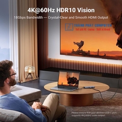 Hub Type-C  9 in 1 HDMI Lan USB 3.0 SD/TF PD Ugreen 15375