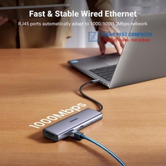 Hub Type-C  9 in 1 HDMI Lan USB 3.0 SD/TF PD Ugreen 15375