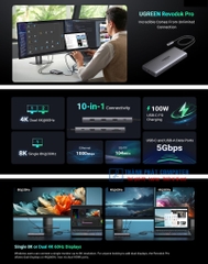 Hub Type-C 10 in 1 Thunderbolt HDMI/USB/LAN/SD/TF/PD Ugreen 15534