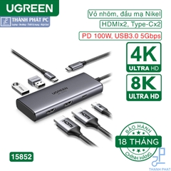 Hub Type-C 6 in 1 ra HDMI USB3.0 PD 100W Ugreen 15852