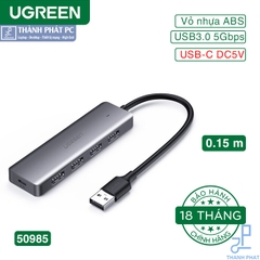 Hub USB ra 4 cổng USB 3.0 cấp nguồn USB-C 5V Ugreen 50985