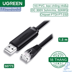 Cáp lập trình Console USB to RJ45 FTDI dài 1,5m Ugreen 50773