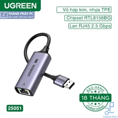 Cáp USB-A 3.0 to Lan 2.5 Gigabit Ugreen 25051
