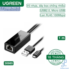 Cáp Micro USB to Lan 10/100Mbps cáp dài 1m Ugreen 30985