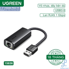 Cáp USB-A 3.0 to Lan Gigabit 10/100/1000Mbps Ugreen 15636