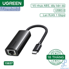 Cáp USB Type-C 3.0 to Lan Gigabit 10/100/1000Mbps Ugreen 15637