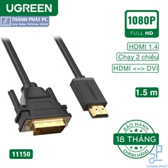 Cáp chuyển đổi HDMI sang DVI dài 1,5m Ugreen 11150