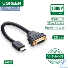 Cáp chuyển đổi HDMI to DVI 24+5(âm) Ugreen 20136
