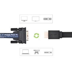 Cáp chuyển đổi HDMI to DVI (24+1) mỏng dẹt dài 10m Ugreen 30140