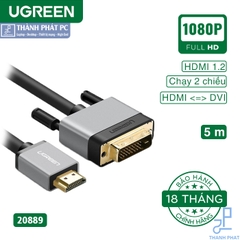 Cáp chuyển đổi HDMI to DVI (24+1) dài 5m Ugreen 20889