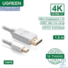 Cáp chuyển đổi Mini Displayport to Displayport dài 1,5m 4K Ugreen 10476