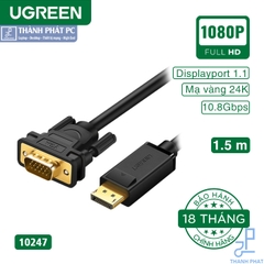 Cáp Displayport to VGA dài 1,5m Ugreen 10247