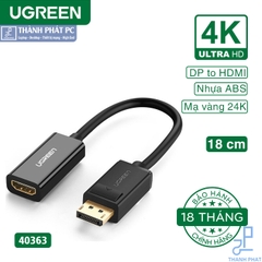 Cáp chuyển đổi Displayport sang HDMI 4K Ugreen 40363