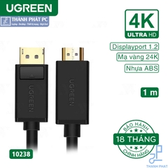 Cáp Displayport 1.2 to HDMI dài 1m 4K Ugreen 10238