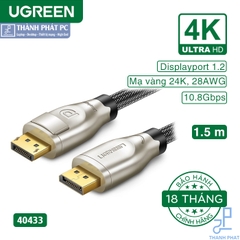 Cáp Displayport to HDMI 2.0 dài 1,5m 4K60Hz Ugreen 40433