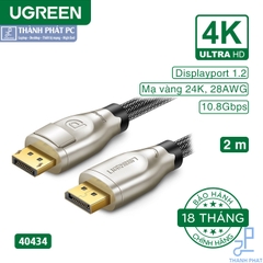 Cáp Displayport to HDMI 2.0 dài 2m 4K60Hz Ugreen 40434
