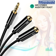 Cáp chia Audio 3.5mm ra 2 đầu 3.5mm Loa và Mic Ugreen 30620