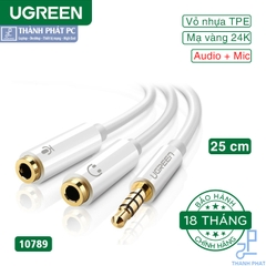 Cáp chuyển đổi tai nghe 3.5mm ra Mic & Loa Ugreen 10789