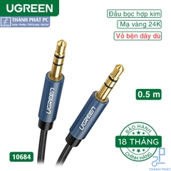 Cáp audio 3.5mm bọc dù dài 0,5m Ugreen 10684