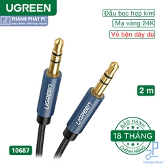 Cáp audio 3.5mm bọc dù dài 2m Ugreen 10687