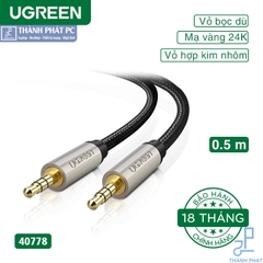 Cáp Audio AUX 3.5mm dài 0,5m Ugreen 40778