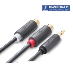 Cáp âm thanh Audio 3.5mm ra RCA âm dài 20cm Ugreen 10547