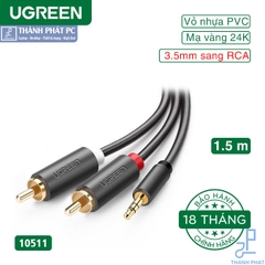 Cáp audio 1 ra 2 RCA (hoa sen) 1.5m Ugreen 10511