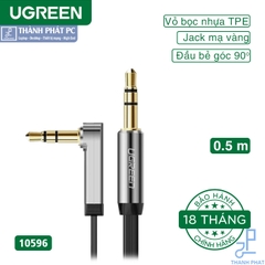 Cáp Audio 3.5mm 0,5m đầu bẻ góc 90 độ Ugreen 10596