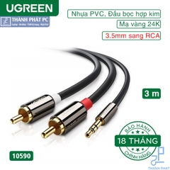 Cáp Audio 3.5mm to RCA dài 3m Ugreen 10590