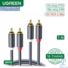 Cáp AV RCA 2 đầu hoa sen dài 1m Ugreen 30747