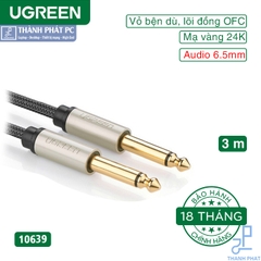 Cáp Audio 6.5mm bọc dù mạ vàng dài 3m Ugreen 10639