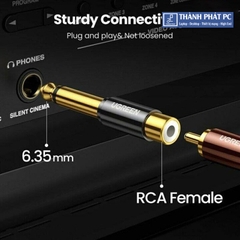 Đầu chuyển đổi âm thanh 6.35mm sang RCA Mono Ugreen 80731